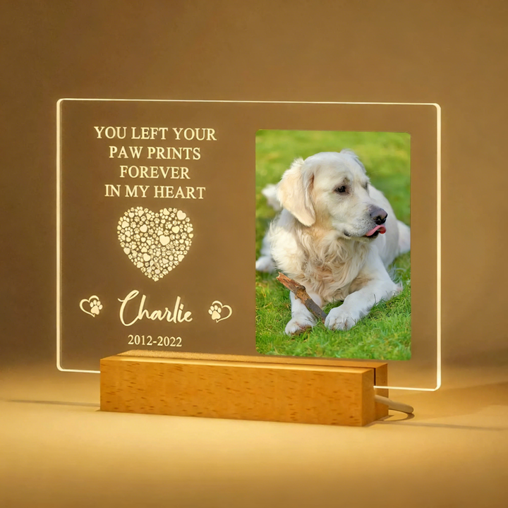 Personalized Dog Cat Memorial 3D Night Light - Custom Photo Printing Sympathy Gift for Christmas/Birthday/Valentine's