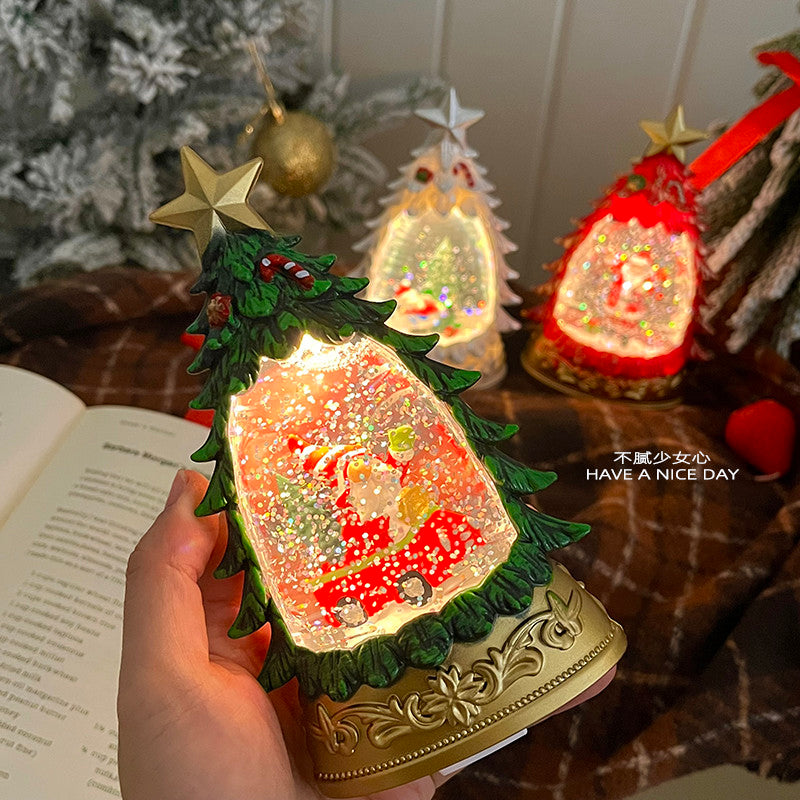 Light Up Christmas Crystal Snow Globe Santa Snow Scene Festive Ambience Table Decor Holiday Gift For Family Friends