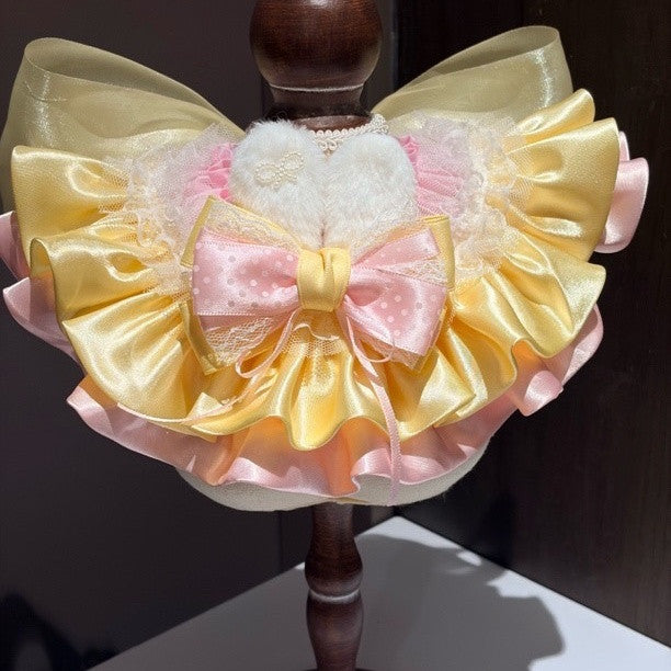 Handmade Cute Bow Princess Pet Bib Bandana Adjustable Pet Neck Collar Saliva Towel Fashion Decor Accessory For Dog Cat Ideal For Wedding Holiday Photography