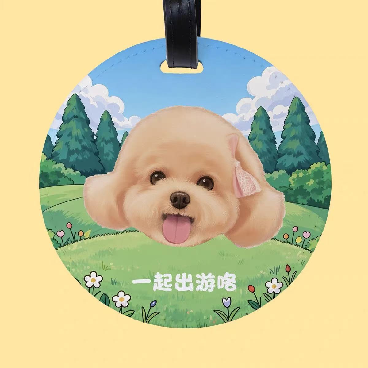 Custom Pet Luggage Tag Travel Boarding Pass Cat Dog Accessory Gift Bag Charm Creative Gift Diy