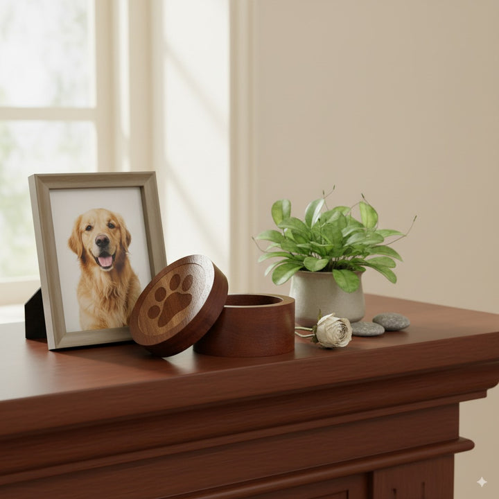 Pet Memorial Wood Urn – Timeless Pet Urn Keepsake to Honor Your Beloved Companion