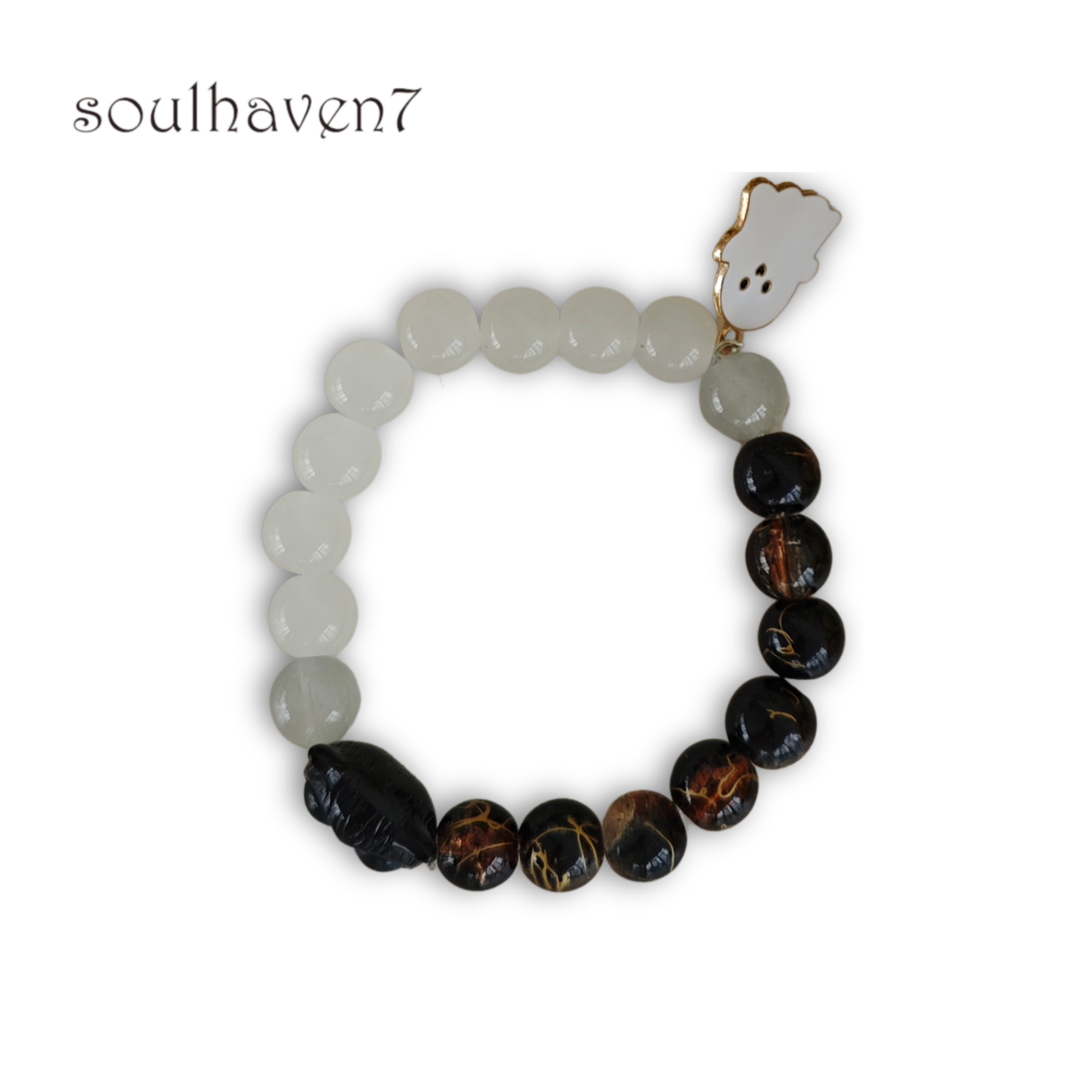 black and white pet loss bracelet for Halloween