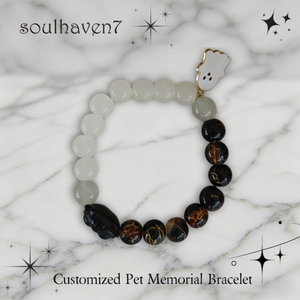 handmade Rainbow Bridge dog memorial bracelet