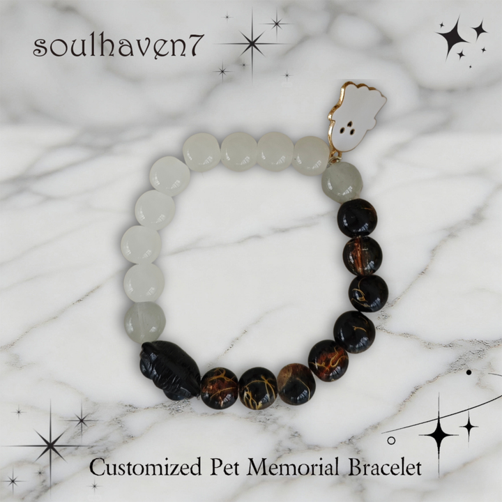 handmade Rainbow Bridge dog memorial bracelet