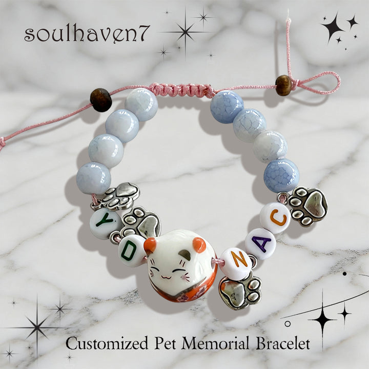handmade pet memorial bracelet close-up