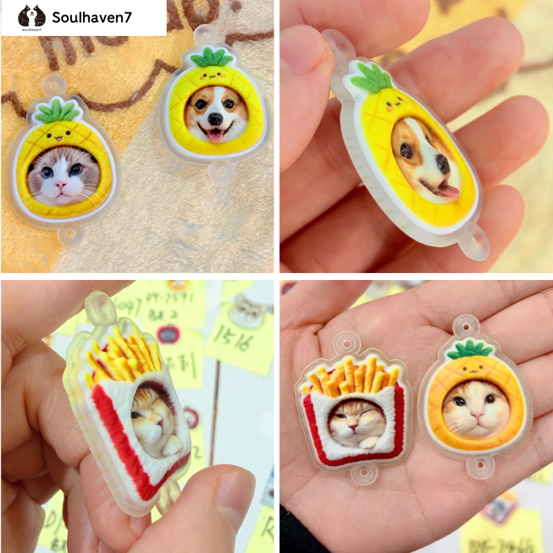 Personalized Pet Photo Custom Keychain | AI 1:1 Pet Recreation 3D Stack Relief Keyring, Unique Pet Loss Memorial Keepsake Gift for Pet Lovers