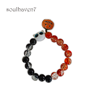handmade Halloween pet loss bracelet 