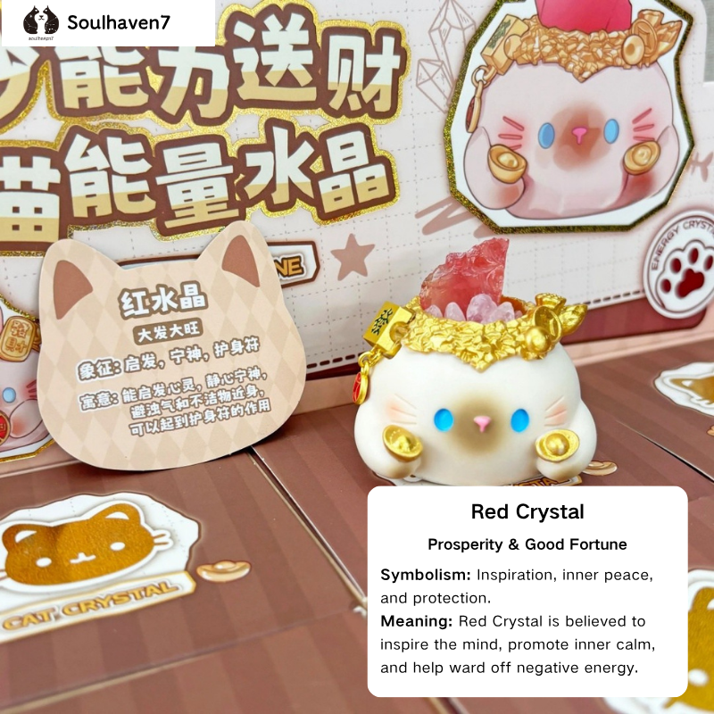 Lucky Maneki Neko Energy Crystal Blind Box Wealth Attracting Cute Mini Bean Figurine Good Luck Desktop Ornament Gift For Women Girls