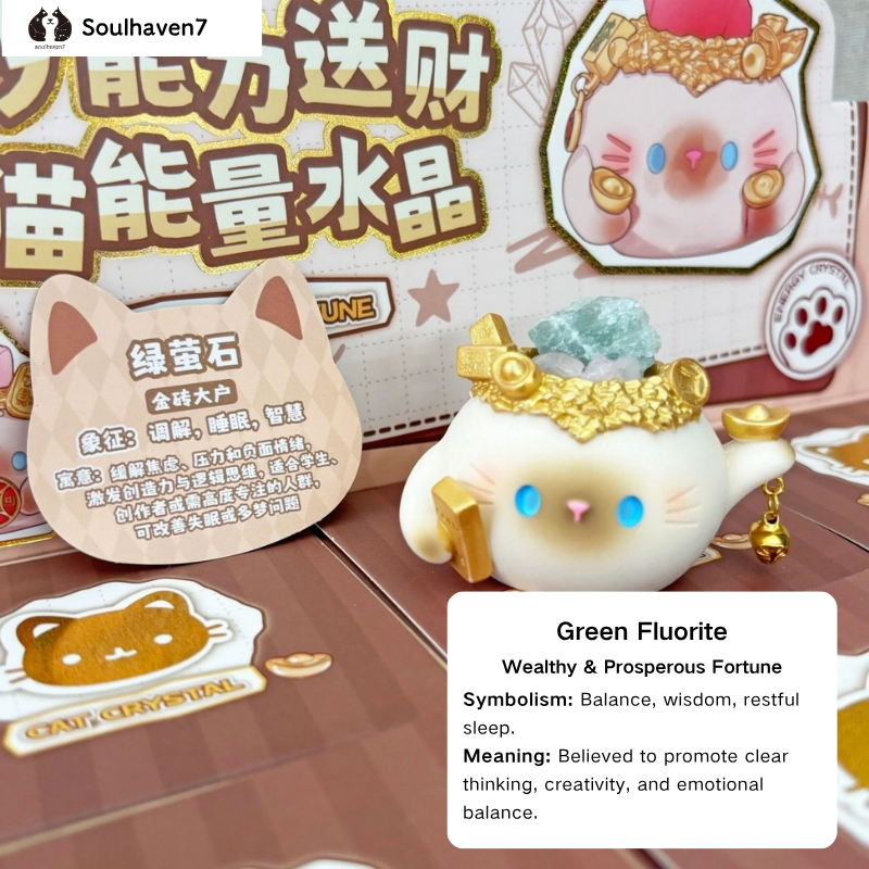 Lucky Maneki Neko Energy Crystal Blind Box Wealth Attracting Cute Mini Bean Figurine Good Luck Desktop Ornament Gift For Women Girls