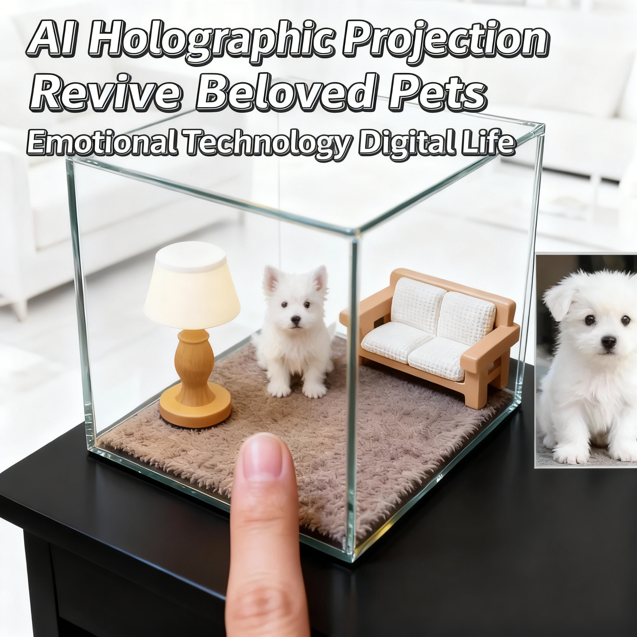 Pet Hologram Interactive Memorial Box - 3D Holographic Projector to Keep Your Pet's Memory Alive Forever