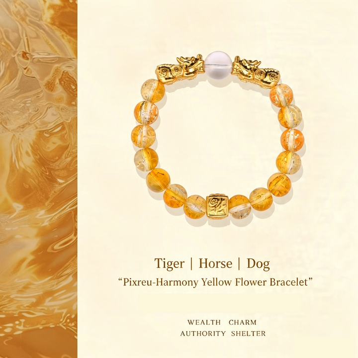 Lucky Wealth Pi Xiu Three In One Bracelet Unisex Copper Alloy Glass Bead Adjustable Wrist Jewelry
