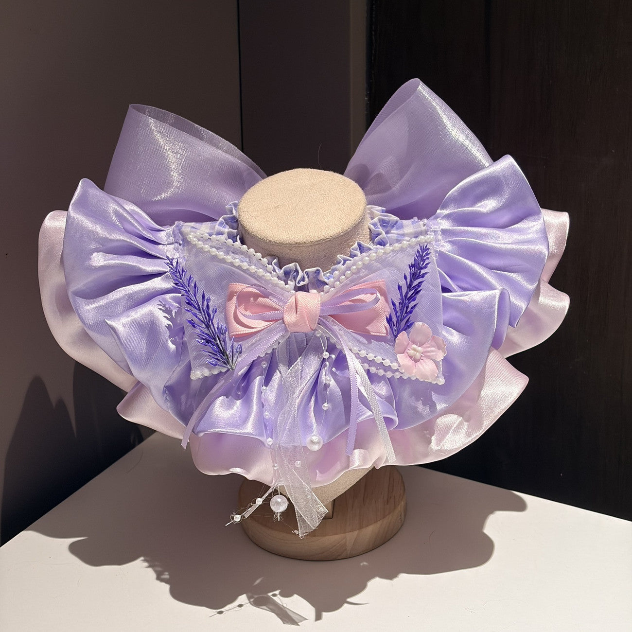 Handmade Cute Bow Princess Pet Bib Bandana Adjustable Pet Neck Collar Saliva Towel Fashion Decor Accessory For Dog Cat Ideal For Wedding Holiday Photography