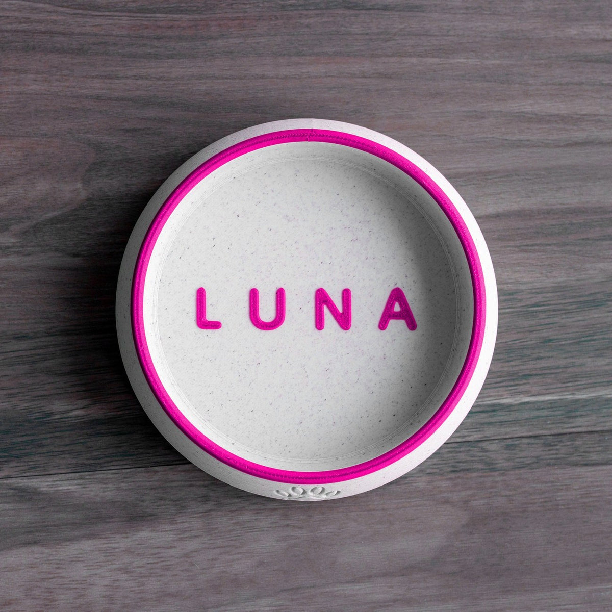 Pet Bowl For Cats And Dogs Pla Plastic Faux Marble Custom Name Birthday Memorial Gift Food And Water Feeding Bowl