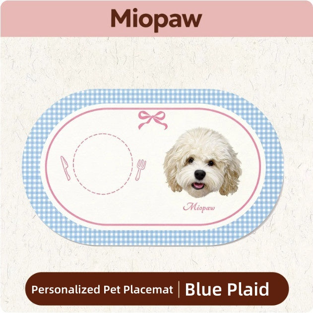 Original Custom Diatomaceous Earth Pet Placemat Personalized Photo With Dog Cat Pattern Custom Pet Keepsake Gift