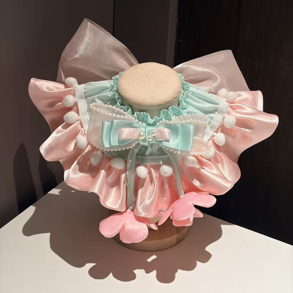 Handmade Cute Bow Princess Pet Bib Bandana Adjustable Pet Neck Collar Saliva Towel Fashion Decor Accessory For Dog Cat Ideal For Wedding Holiday Photography