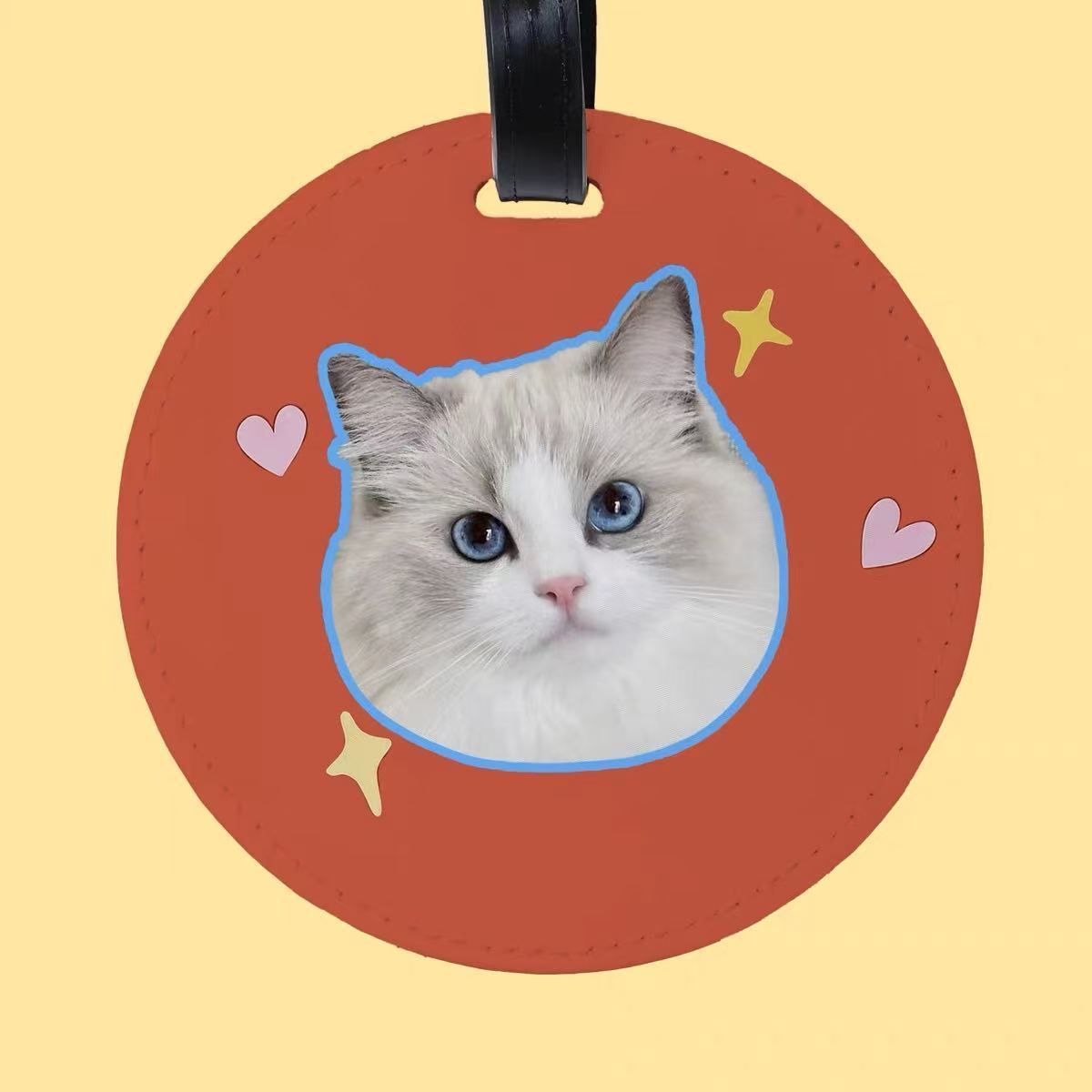 Custom Pet Luggage Tag Travel Boarding Pass Cat Dog Accessory Gift Bag Charm Creative Gift Diy