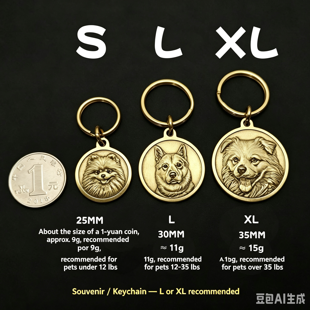 Custom Brass Relief Pet Tag Exquisite Engraved Name Plate Personalized Anti-Lost ID Pendant for Dogs and Cats