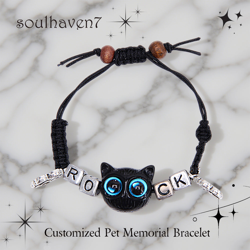 Pet Memorial Bracelet - Customized Beaded Bracelet with Paw Pendant | Honor Your Beloved Pet Lose Pet Gifts for You and Your Friends