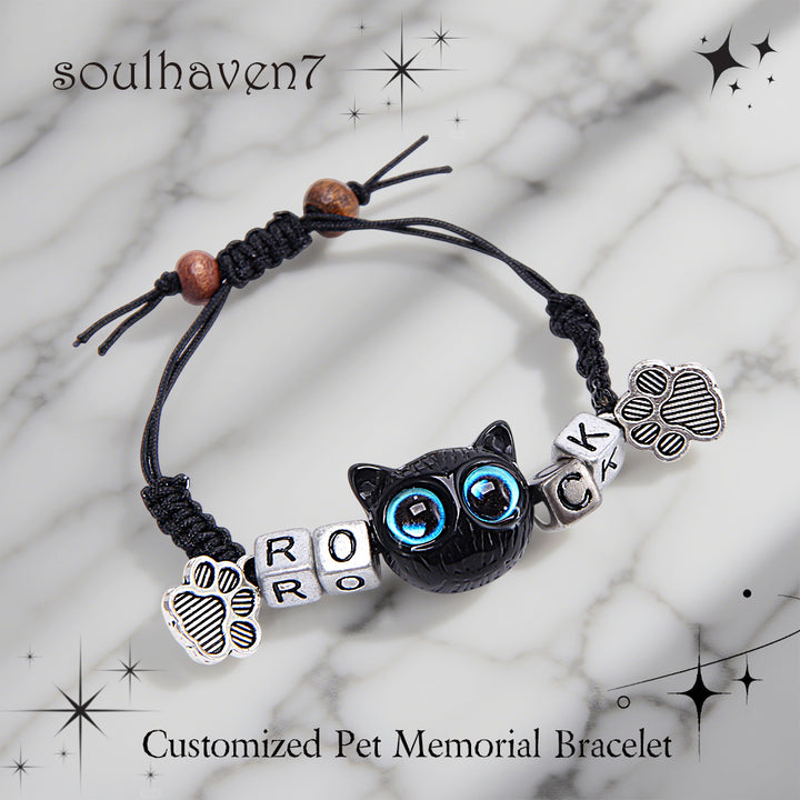 Pet Memorial Bracelet - Customized Beaded Bracelet with Paw Pendant | Honor Your Beloved Pet Lose Pet Gifts for You and Your Friends