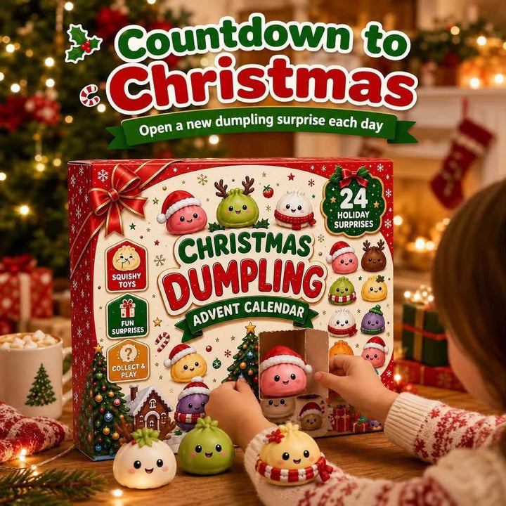Christmas Dumpling Advent Calendar 2026 24 Day Squishy Dumpling Countdown Mystery Surprise Box Cute Silicone Squishy Fidget Toy Christmas Gift For Kids Stocking Stuffer