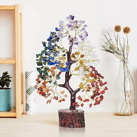 7 Chakra Tree of Life - Crystals and Healing Stones | Birthday Gifts | Crystal Tree for Positive Energy | Home & Office Decor | Gifts for Women