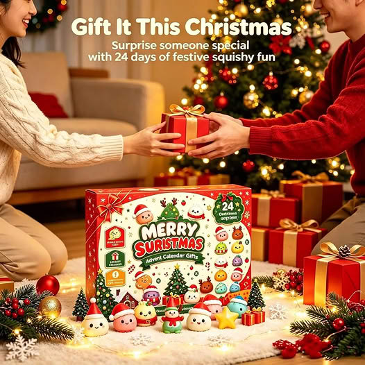 Christmas Dumpling Advent Calendar 2026 24 Day Squishy Dumpling Countdown Mystery Surprise Box Cute Silicone Squishy Fidget Toy Christmas Gift For Kids Stocking Stuffer