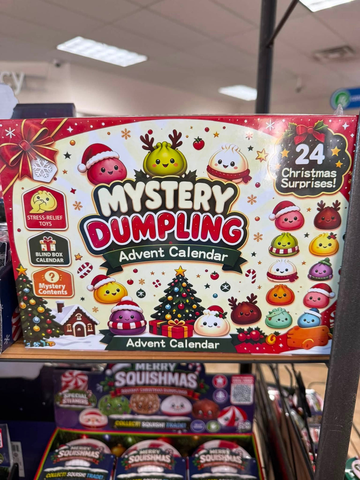 Christmas Dumpling Advent Calendar 2026 24 Day Squishy Dumpling Countdown Mystery Surprise Box Cute Silicone Squishy Fidget Toy Christmas Gift For Kids Stocking Stuffer