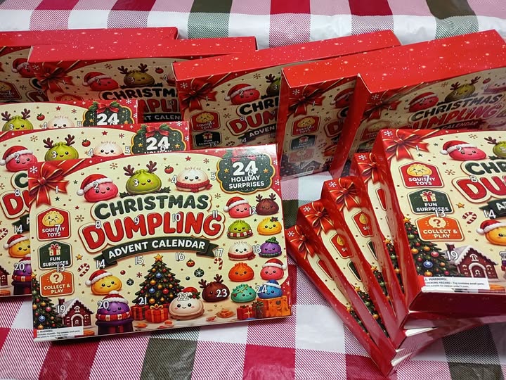Christmas Dumpling Advent Calendar 2026 24 Day Squishy Dumpling Countdown Mystery Surprise Box Cute Silicone Squishy Fidget Toy Christmas Gift For Kids Stocking Stuffer