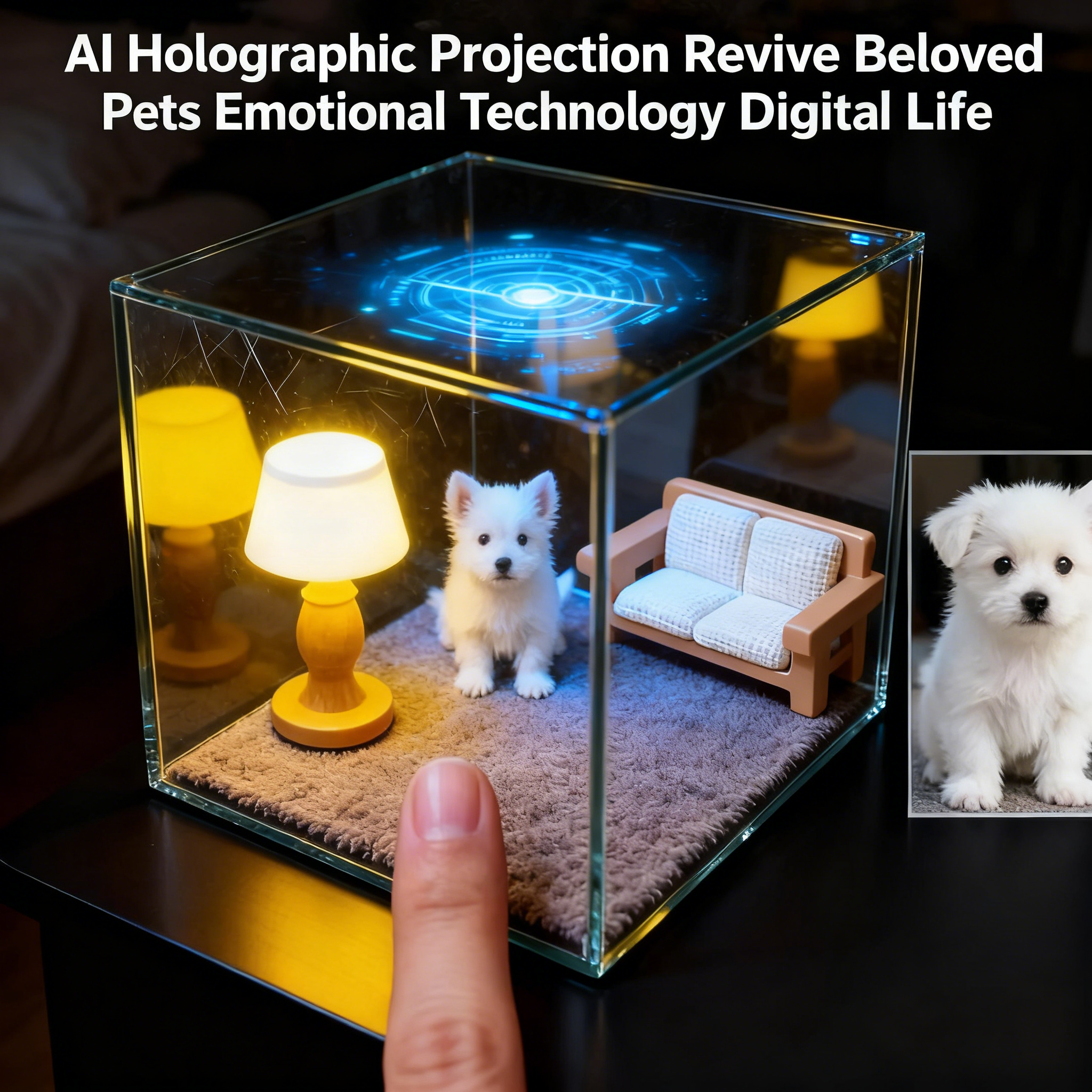 Projector Pets Pet Hologram Interactive Memorial Box - 3D Holographic Projector to Ke