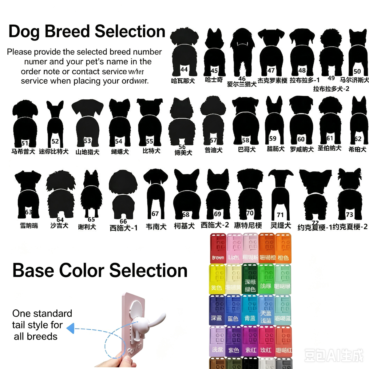 Customizable Pet Leash Holder Personalized Dog Pattern Pet Name Engraved Plastic Pet Accessory Storage Rack For Dog Lovers