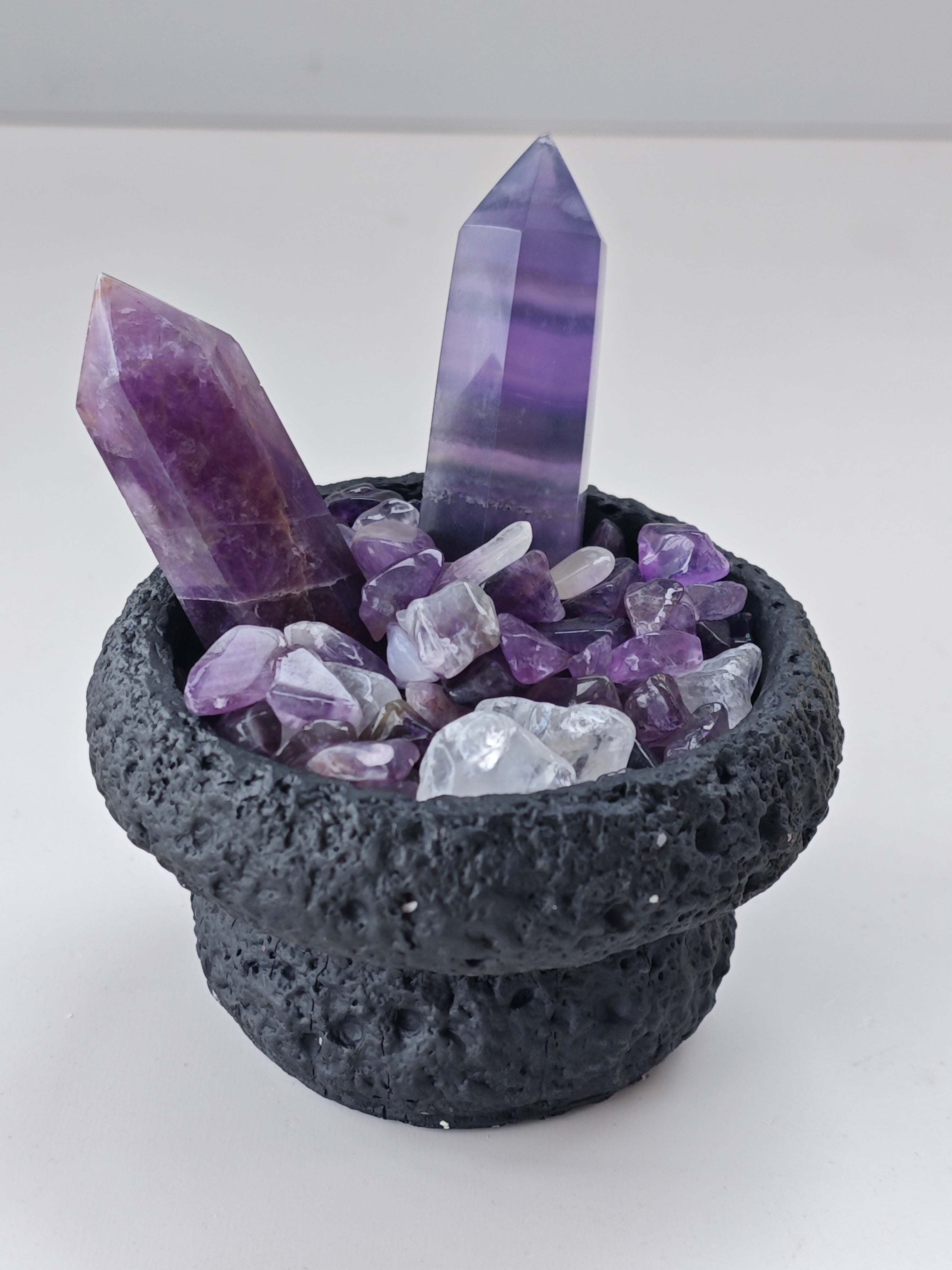 Amethyst Crystal Bonsai | Wealth Energy, Zen Garden Decor