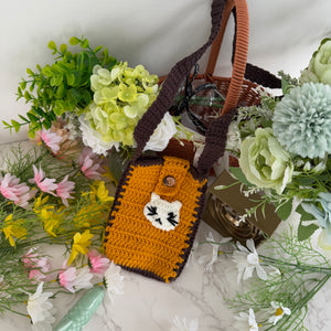 handmade crochet cat memorial bag