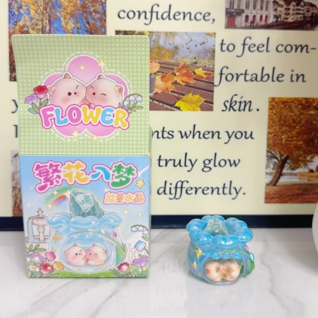 Cute Cartoon Crystal Kitten Blind Box Glowing Luminous Mini Cat Figurines Kawaii Healing Desktop Table Ornaments Lovely Surprise Mystery Box Decorative Gifts for Birthday Christmas Holiday Bedroom Office Home Decoration