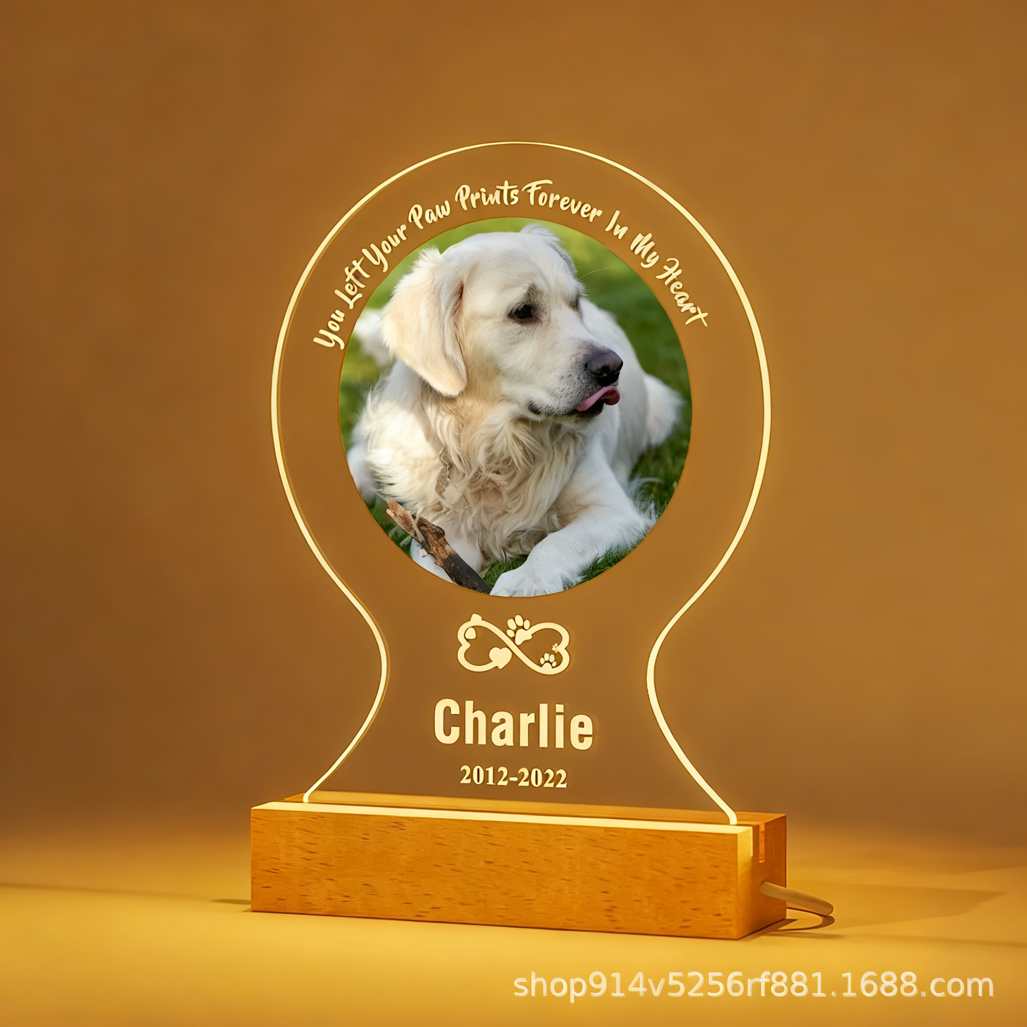 Personalized Dog Cat Memorial 3D Night Light - Custom Photo Printing Sympathy Gift for Christmas/Birthday/Valentine's
