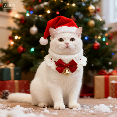 Festive Christmas Cat Collar: Elegant Lace Bow + Cute Jingle Bell, Perfect Holiday Decoration for Your Beloved Cat