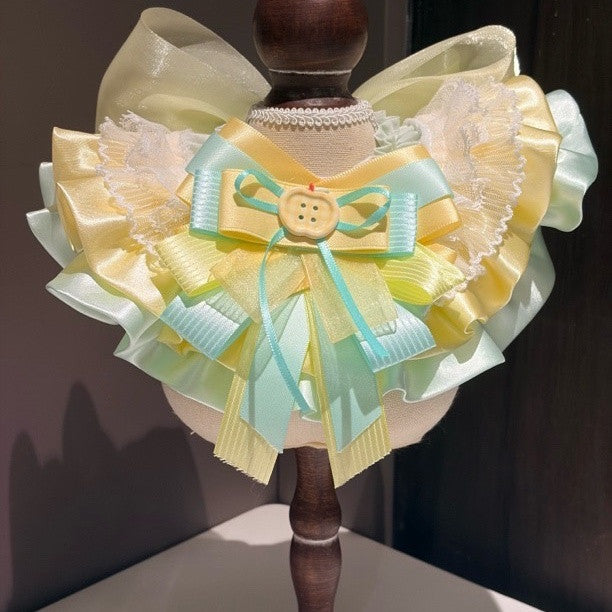 Handmade Cute Bow Princess Pet Bib Bandana Adjustable Pet Neck Collar Saliva Towel Fashion Decor Accessory For Dog Cat Ideal For Wedding Holiday Photography