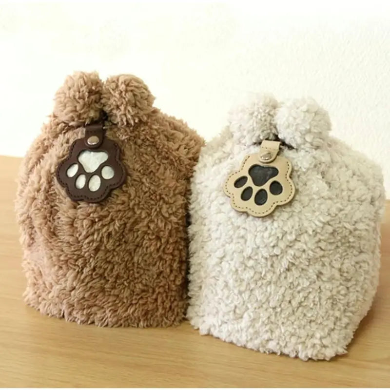 Leather Paw Keychain Pet Hair Collector - Handmade Memorial Storage Bag for Dogs & Cats