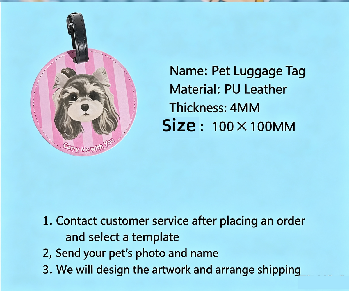 Custom Pet Luggage Tag Travel Boarding Pass Cat Dog Accessory Gift Bag Charm Creative Gift Diy