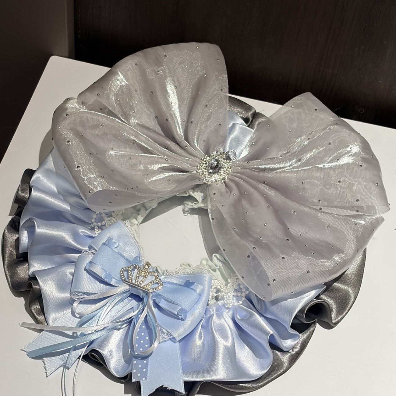 Handmade Cute Bow Princess Pet Bib Bandana Adjustable Pet Neck Collar Saliva Towel Fashion Decor Accessory For Dog Cat Ideal For Wedding Holiday Photography