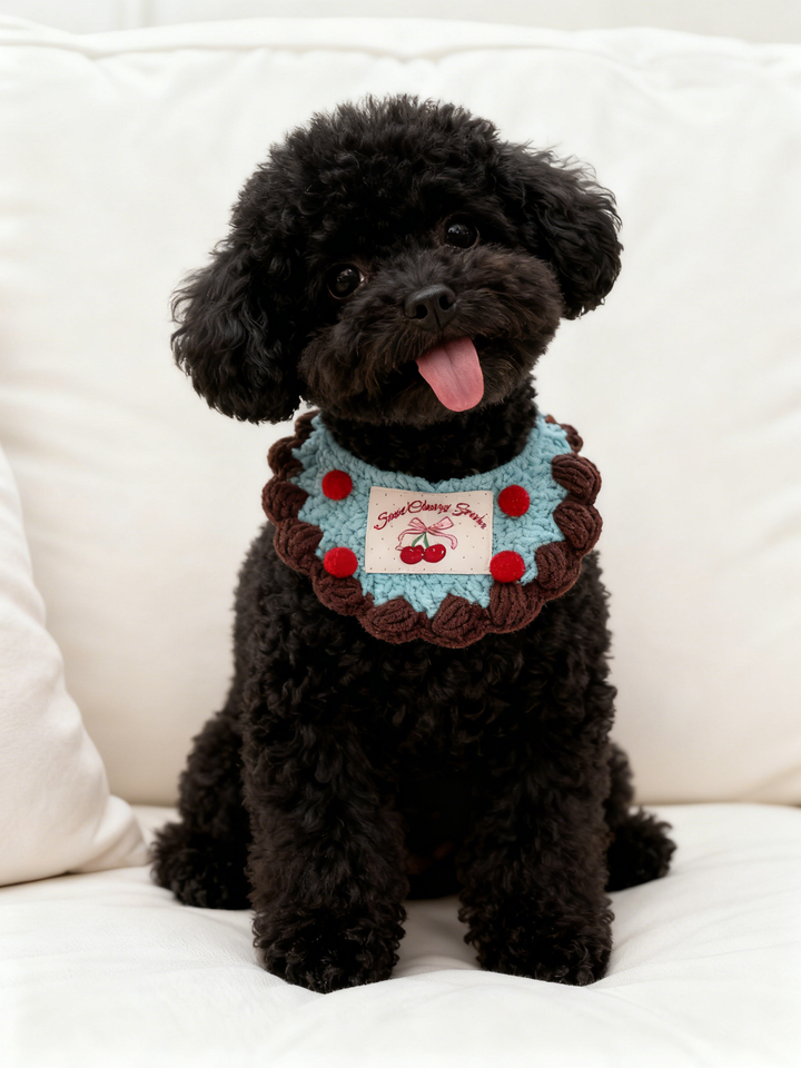 Handmade Crochet Pet Scarf Bib: Adorable Neckwear for Small Dogs & Cats