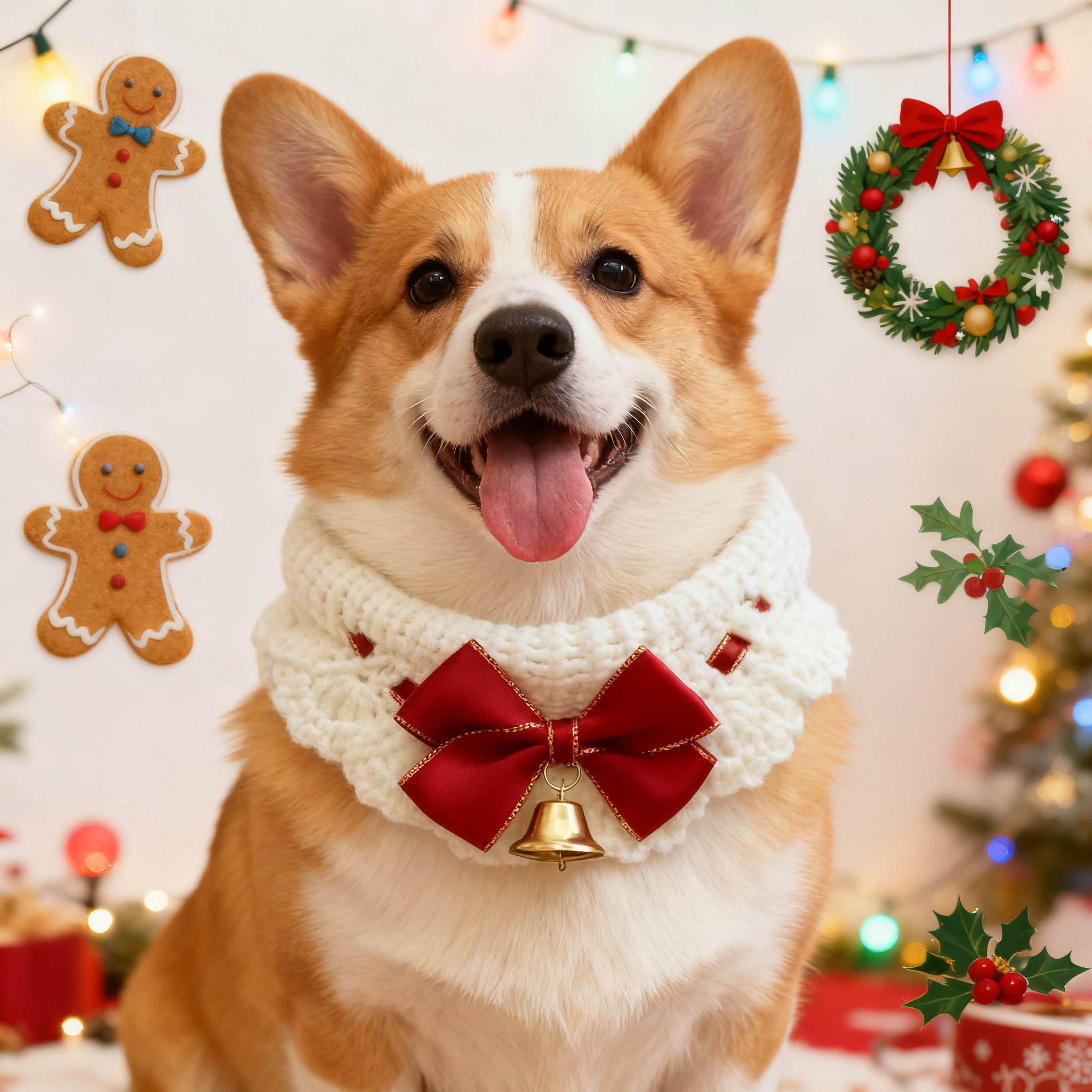 Festive Christmas Cat Collar: Elegant Lace Bow + Cute Jingle Bell, Perfect Holiday Decoration for Your Beloved Cat