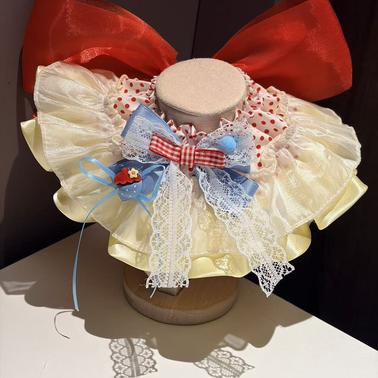 Handmade Cute Bow Princess Pet Bib Bandana Adjustable Pet Neck Collar Saliva Towel Fashion Decor Accessory For Dog Cat Ideal For Wedding Holiday Photography