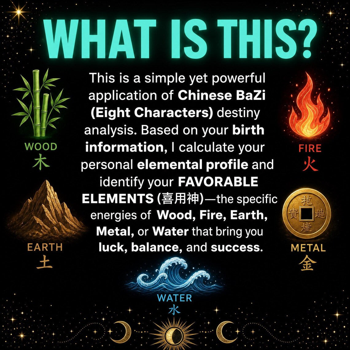 BaZi Reading | Personalized Four Pillars Destiny Analysis with Favorable Elements