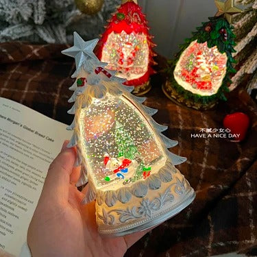 Light Up Christmas Crystal Snow Globe Santa Snow Scene Festive Ambience Table Decor Holiday Gift For Family Friends