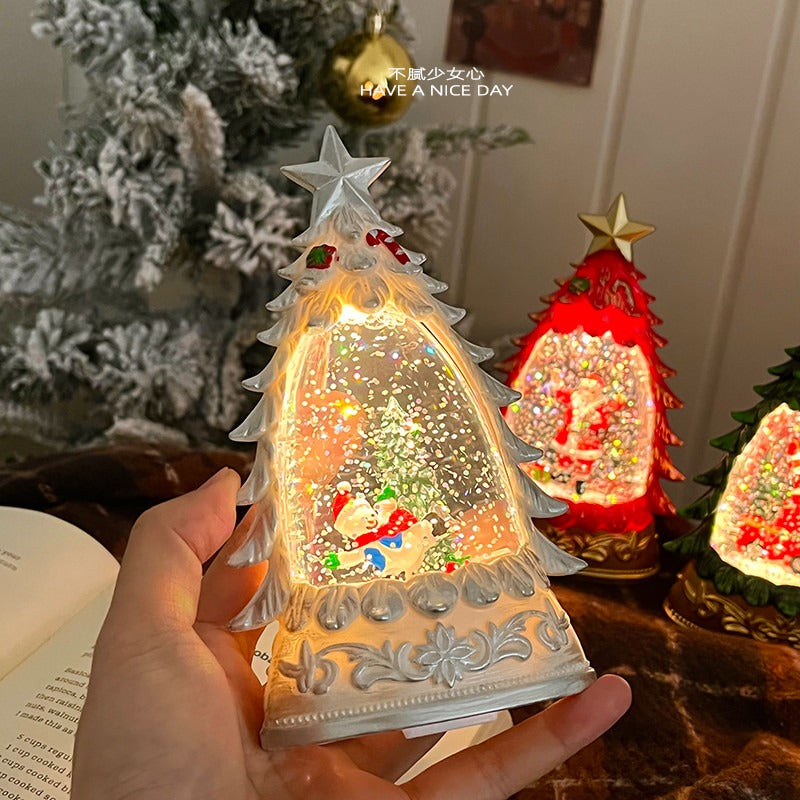 Light Up Christmas Crystal Snow Globe Santa Snow Scene Festive Ambience Table Decor Holiday Gift For Family Friends