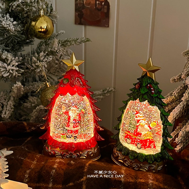 Light Up Christmas Crystal Snow Globe Santa Snow Scene Festive Ambience Table Decor Holiday Gift For Family Friends