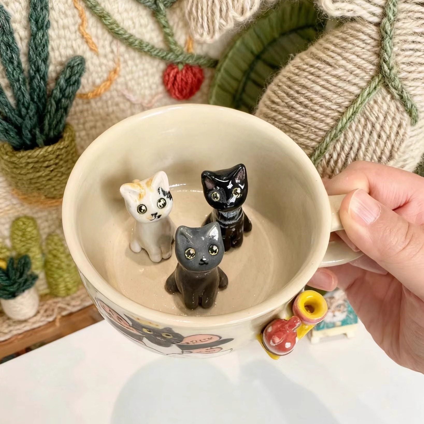 Handcrafted Custom Pet Ceramic Mug - Personalized Cat & Dog Coffee Cup Original Birthday Gift