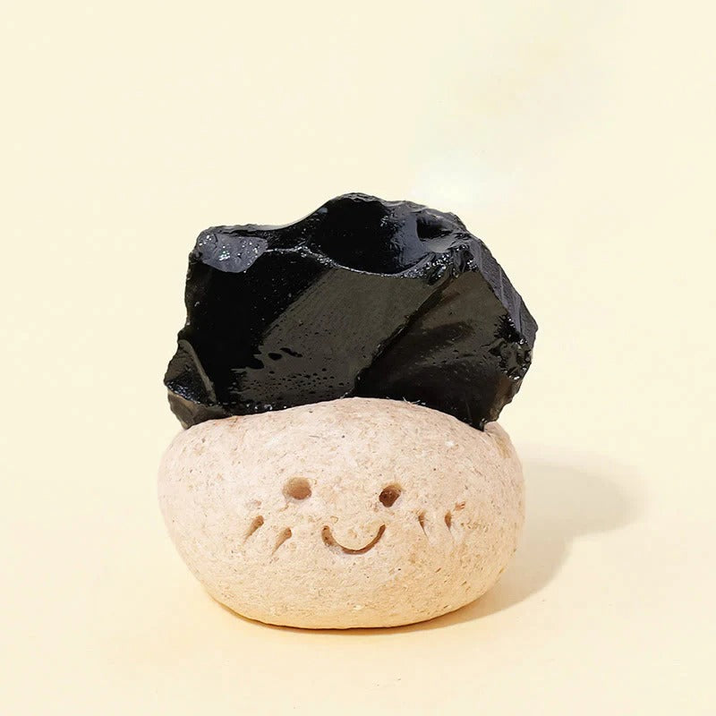 Crystal Little Pudding Yuanbao Fortune Ornament Olivenorma Natural Irregular Crystal Small Bean Decoration Reiki Healing Feng Shui Wealth Gift for Colleagues Crystal Lovers