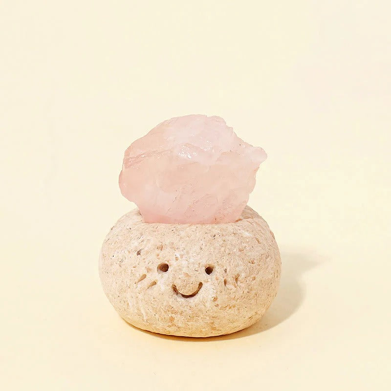 Crystal Little Pudding Yuanbao Fortune Ornament Olivenorma Natural Irregular Crystal Small Bean Decoration Reiki Healing Feng Shui Wealth Gift for Colleagues Crystal Lovers