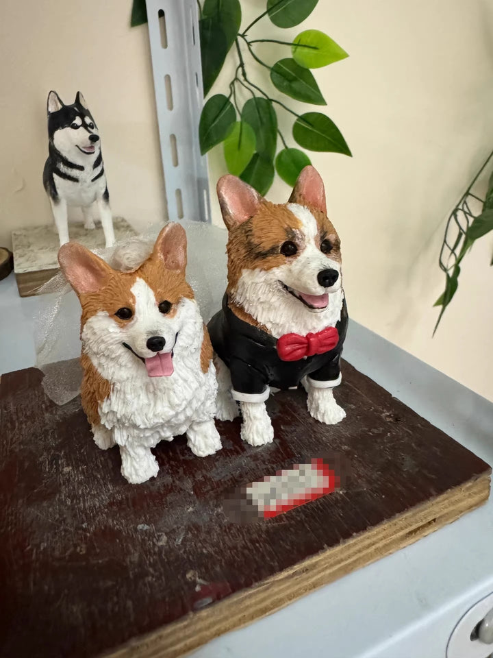 Handmade Polymer Clay Pet Memorial Figurine - Lifelike Custom Pet Replica